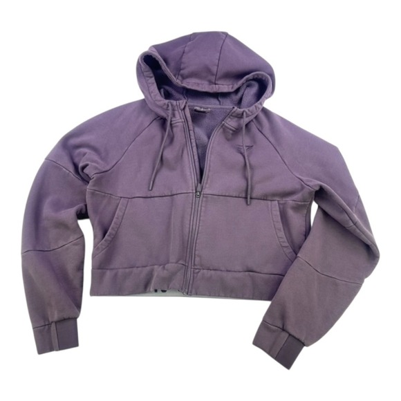Gymshark GS Power Cropped Zip Hoodie Slate Lavender XL - Picture 13 of 13